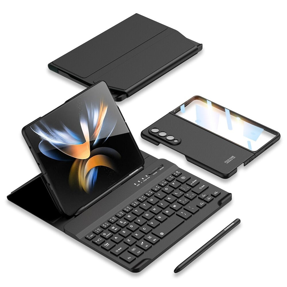 4-In-1 Wireless keyboard Leather Magnetic Flip Case - casetiphone