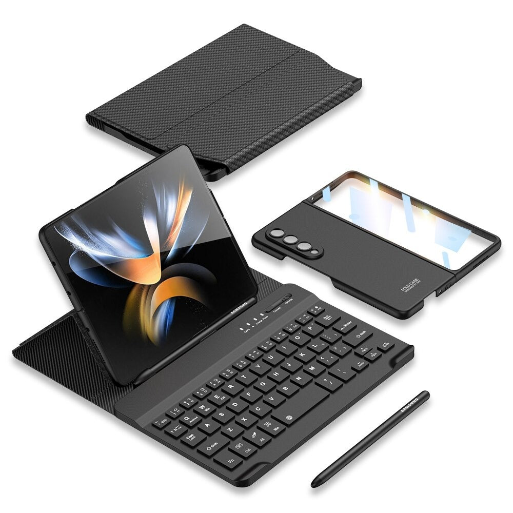 4-In-1 Wireless keyboard Leather Magnetic Flip Case - casetiphone
