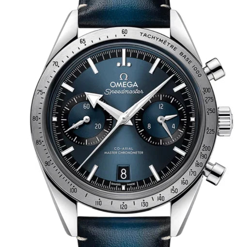 Ω OMEGA  Speedmaster 57 Cuir Bleu